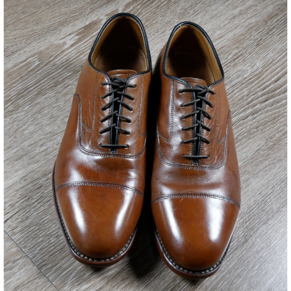 Johnston & Murphy Melton Tan Leather CapToe Oxford Dress Shoes Size 9 D 22-02982